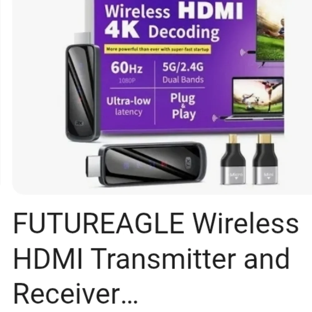 FUTUREEAGLE Wireless HDMI 4K 5G Decoder - Black